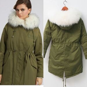 Fur Collar Parka Winter Coat - Avenue Seoul Korean Luxury Designer